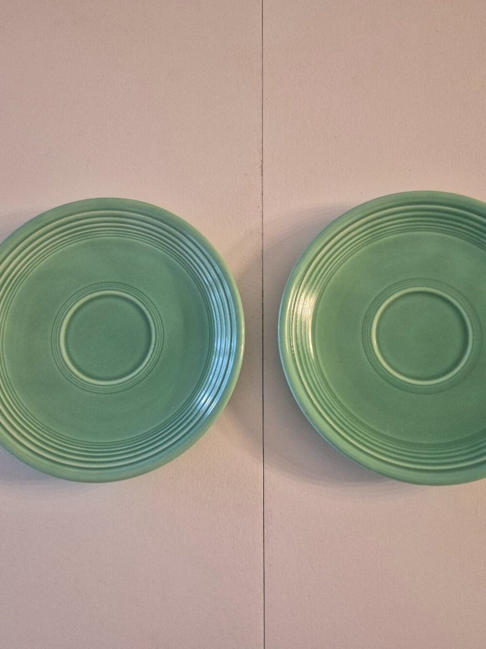 2 Vintage Fiestaware 6" Round Saucer Plates Green